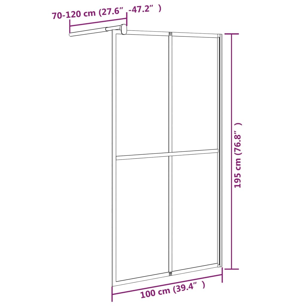 Cabina Doccia 100x195 cm Vetro Temperato Scuro cod mxl 47082