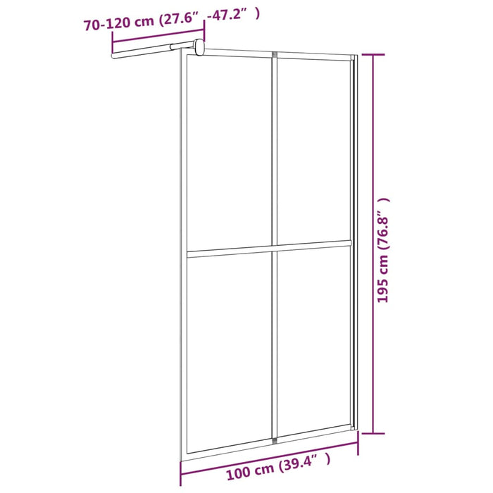 Cabina Doccia 100x195 cm Vetro Temperato Scuro cod mxl 47082