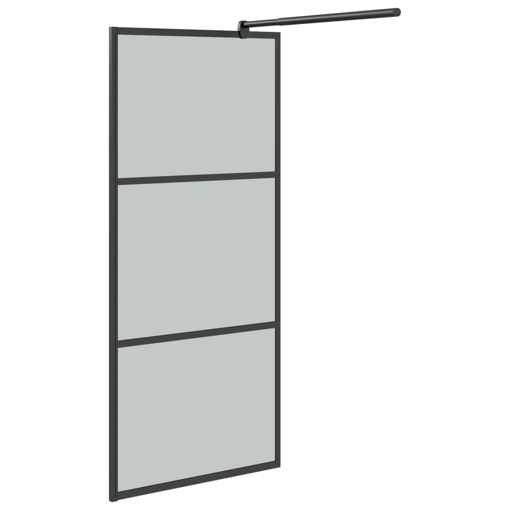 Parete Doccia Walk in 80x195 cm in Vetro Scuro ESG Nero 151889