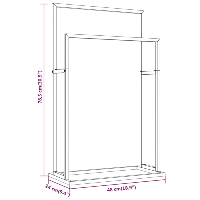 Portasciugamani da Pavimento Oro 48x24x78,5 cm in Ferro cod mxl 52924