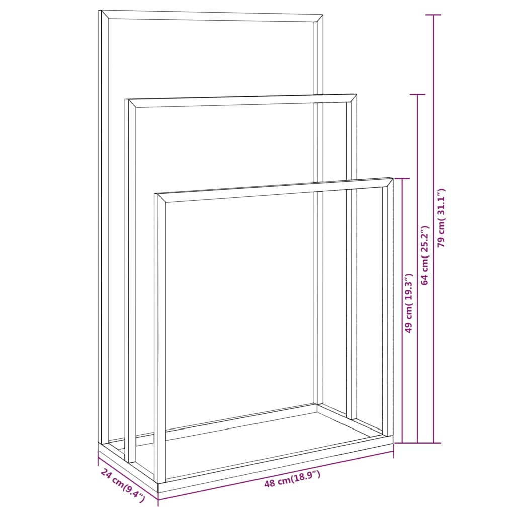 Portasciugamani da Pavimento Bianco 48x24x79cm in Ferro cod mxl 52912