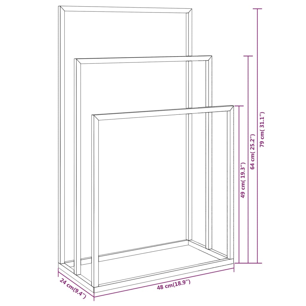 Portasciugamani da Pavimento Oro 48x24x79cm in Ferro cod mxl 52932