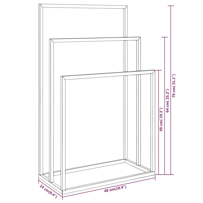 Portasciugamani da Pavimento Oro 48x24x79cm in Ferro cod mxl 52932