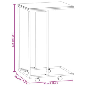 Tavolino con Ruote Nero 40x30x63,5cm in Legno Ingegnerizzato cod mxl 47403