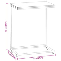 Tavolino con Ruote Bianco 55x35x70 cm in Legno Multistrato 343102