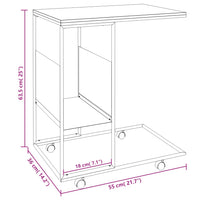 Tavolino con Ruote Bianco 55x36x63,5 cm in Legno Multistrato cod mxl 58227