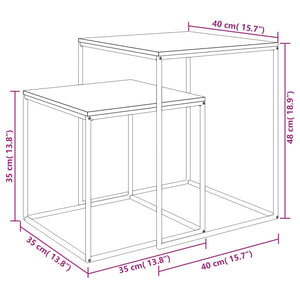 Set di Tavolini 2 pz in Legno Multistrato e Metallo cod mxl 36714