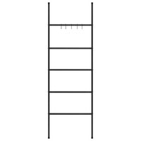 Scala Porta Asciugamani con 5 Livelli Nera 58x175 cm in Ferro