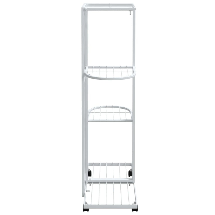 Fioriera a 4 Piani con Ruote 44x23x80 cm Ferro Bianco cod mxl 75541