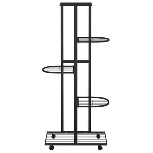 Fioriera a 5 Piani con Ruote 44x23x100 cm Ferro Nero cod mxl 62153