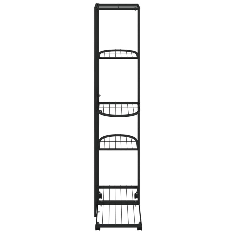 Fioriera a 5 Piani con Ruote 44x23x100 cm Ferro Nero cod mxl 62153