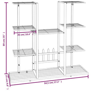 Portafiori 94,5x25x89 cm Ferro Bianco 343120