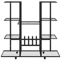 Portafiori con Ruote 94,5x24,5x91,5 cm Ferro Nero 343121