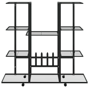 Portafiori con Ruote 94,5x24,5x91,5 cm Ferro Nero 343121