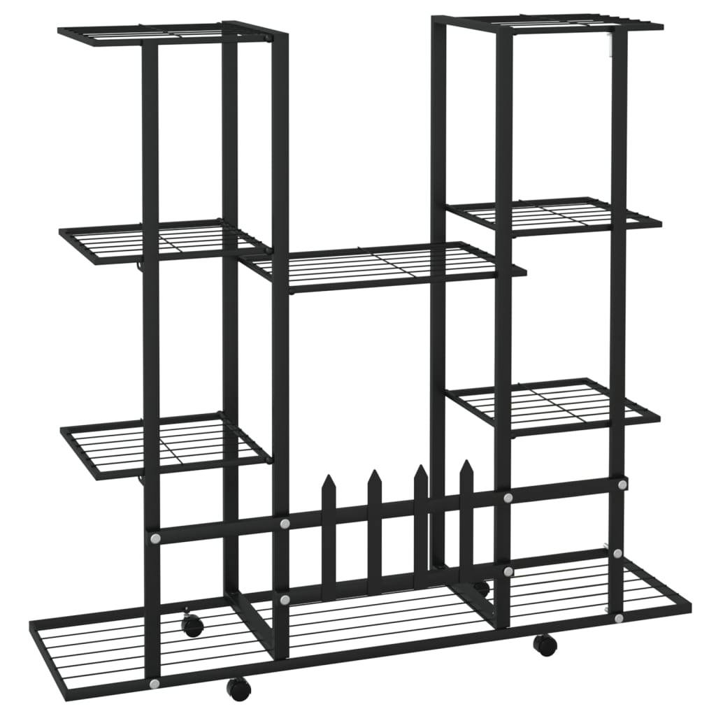 Portafiori con Ruote 94,5x24,5x91,5 cm Ferro Nero 343121