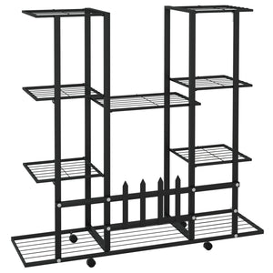 Portafiori con Ruote 94,5x24,5x91,5 cm Ferro Nero 343121