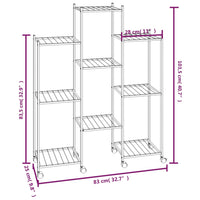 Portafiori con Ruote 83x25x103,5 cm Ferro Nero cod mxl 77257