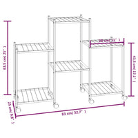 Portafiori con Ruote 83x25x63,5 cm Ferro Nero cod mxl 77695