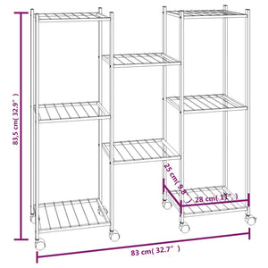 Portafiori con Ruote 83x25x83,5 cm Ferro Nero cod mxl 67240