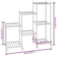 Portafiori con Ruote 83x25x83,5 cm Ferro Nero cod mxl 65830