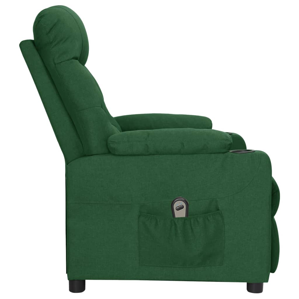 Poltrona Elettrica Reclinabile Verde Scuro in Tessuto 3098821