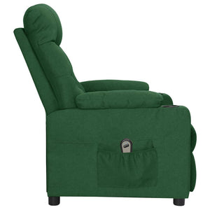 Poltrona Elettrica Reclinabile Verde Scuro in Tessuto 3098821