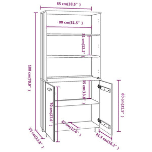 Credenza in Legno Massello di Pino Grigio Scuro cod mxl 18594