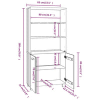 Credenza HAMAR in Legno Massello di Pino Grigio Scuro 3100932