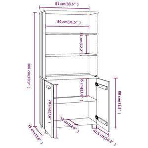 Credenza in Legno Massello di Pino Grigio Chiaro cod mxl 13723