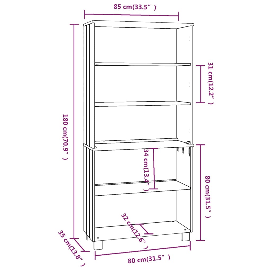 Credenza in Legno Massello di Pino Grigio Scuro cod mxl 18323