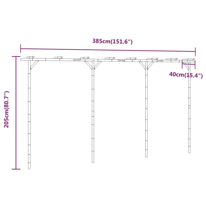 Pergola in Bambù 385x40x205 cm cod mxl 77210