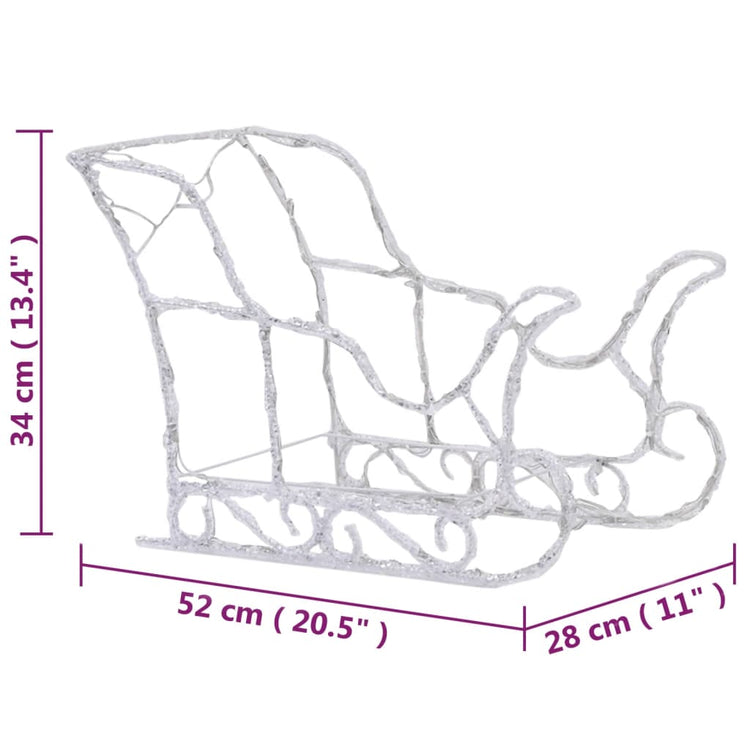 Decorazione Natalizia Renne e Slitta 320 LED Acrilico cod mxl 34980