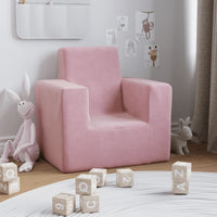 Divano per Bambini Rosa in Morbido Peluche 341838