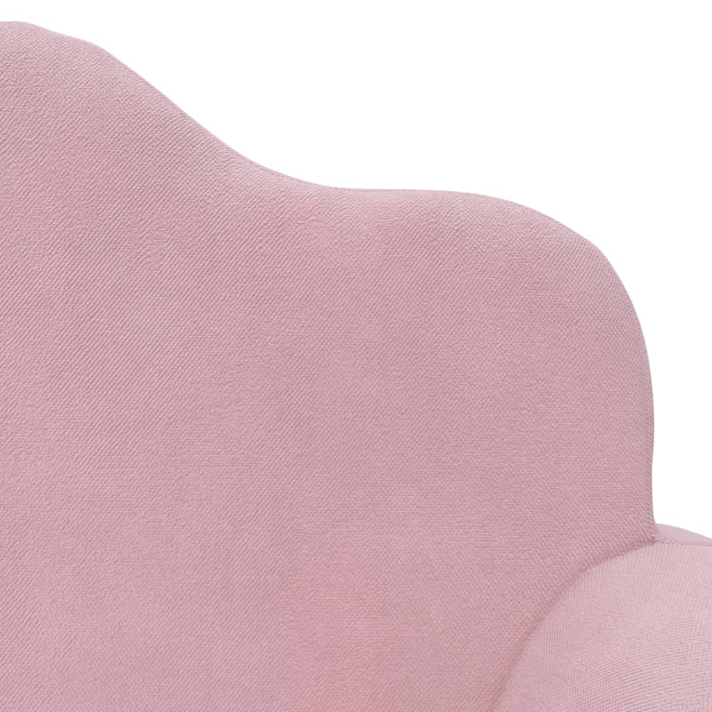 Divano per Bambini 2 Posti Rosa in Morbido Peluche