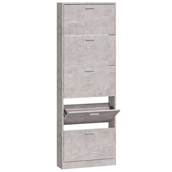 Scarpiera Grigio Cemento 59x17x169 cm in Legno Multistrato 342513