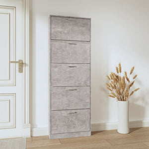 Scarpiera Grigio Cemento 59x17x169 cm in Legno Multistrato 342513