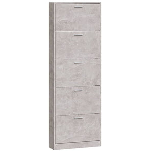 Scarpiera Grigio Cemento 59x17x169 cm in Legno Multistrato 342513