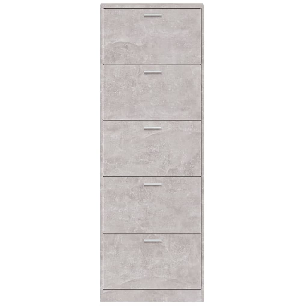 Scarpiera Grigio Cemento 59x17x169 cm in Legno Multistrato 342513