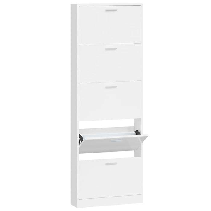 Scarpiera Bianco Lucido 59x17x169 cm in Legno Multistratocod mxl 78285