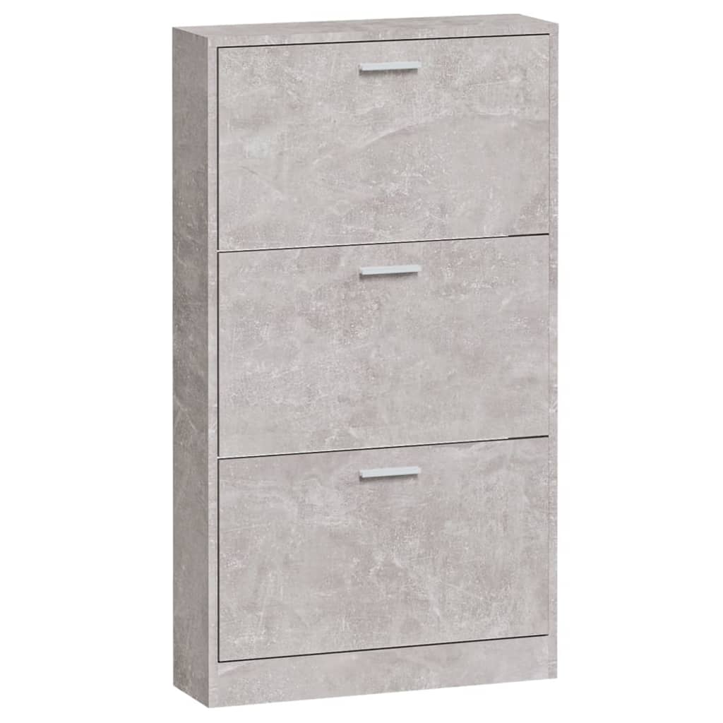 Scarpiera Grigio Cemento 59x17x108 cm in Legno Multistrato 342529