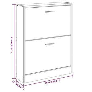 Scarpiera Grigio Cemento 59x17x81 cm in Legno Multistrato 342537