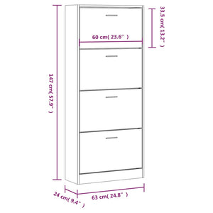 Scarpiera Grigio Sonoma 63x24x147 cm in Legno Multistrato cod mxl 47593