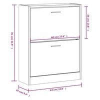 Scarpiera Nera 63x24x81 cm in Legno Multistrato cod 12134