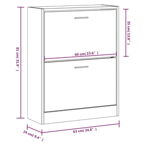 Scarpiera Rovere Fumo 63x24x81 cm in Legno Multistrato cod mxl 46799