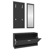 Set Scarpiere 3 in 1 Nero in Legno Multistratocod mxl 119456