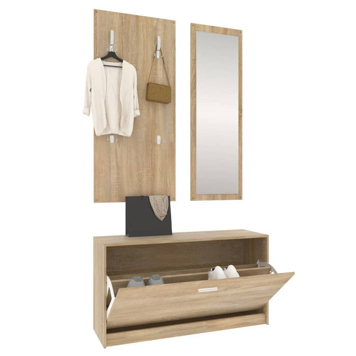 Set Scarpiere 3 in 1 rovere sonoma in Legno Multistrato cod 11450