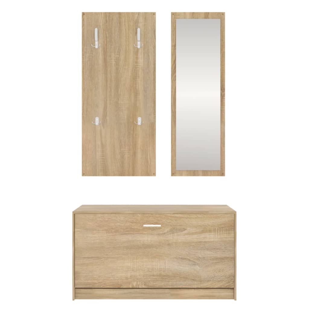 Set Scarpiere 3 in 1 rovere sonoma in Legno Multistrato cod 11450