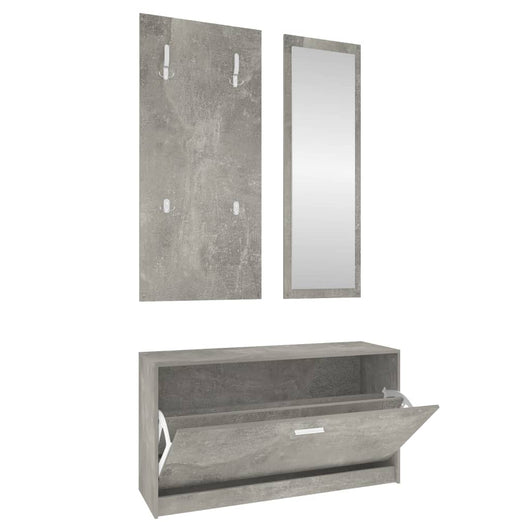 Set Scarpiere 3 in 1 Grigio cemento in Legno Multistrato cod 11827