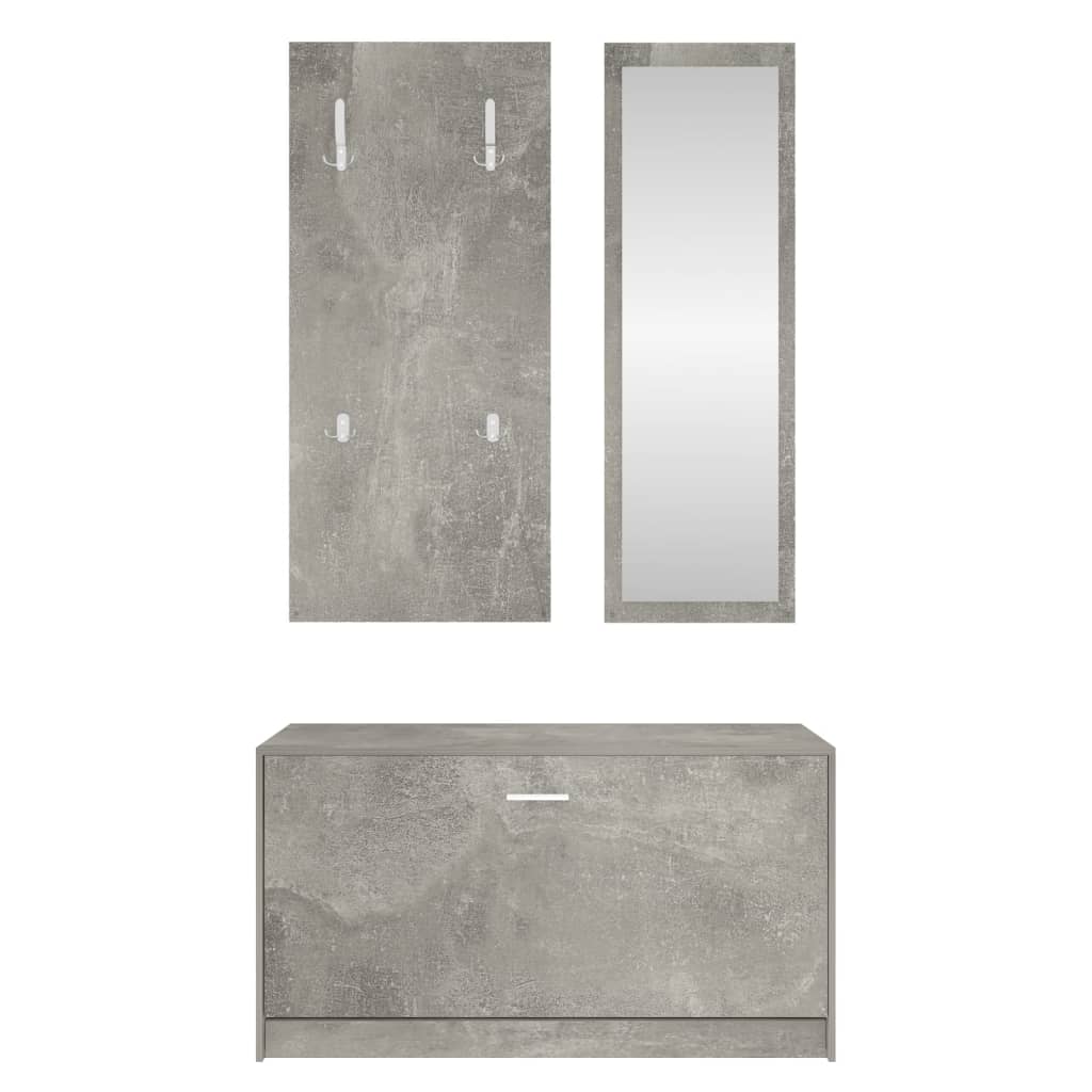 Set Scarpiere 3 in 1 Grigio cemento in Legno Multistrato 342573