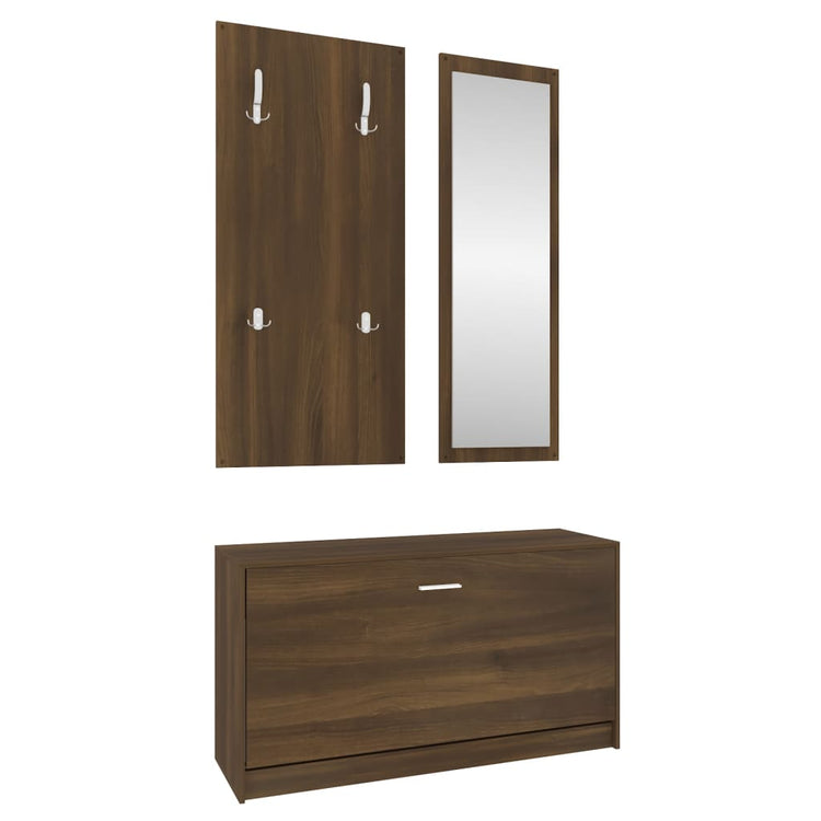 Set Scarpiere 3 in 1 rovere marrone in Legno Multistrato 342576